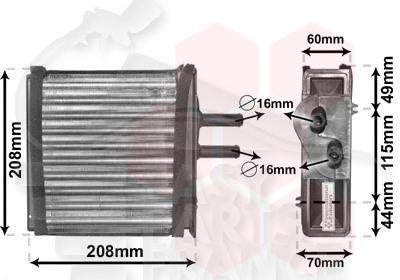 RADIA DE CHAUF TT TYPES 165 X 195 X 40 Pour LANCIA YPSILON - LA090 12/95→08/00