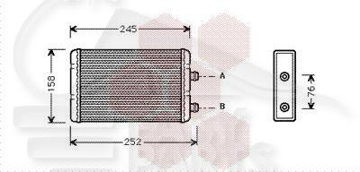 RADIA DE CHAUF TT TYPES M/MAGNETI 209 X 159 X 42 Pour LANCIA YPSILON - LA093 10/06→02/11