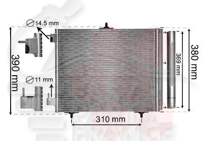 CONDENSEUR TT TYPES ESS 10710 → 420 X 374 X 16 Pour CITROEN C2 - CT050 09/03→12/07