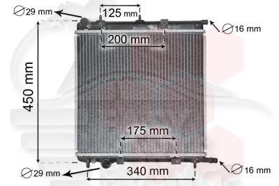 RADIA 1.6 ESS BM +/- CLIM - 1.4 HDI A/CLIM 380 X 390 X 27 Pour CITROEN C2 - CT051 01/08→