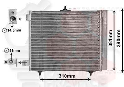 CONDENSEUR TT TYPES → 5/04 (ORG →10072) 550 X 374 X 16 Pour CITROEN C3 - CT060 04/02→08/05