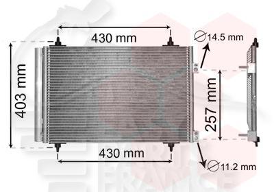 CONDENSEUR 2.0 I 16V BA - 2.0 VTR - 1.6/2.0 HDI 535 X 361 X 12 Pour CITROEN C4 - CT078 09/04→09/08