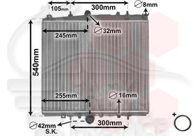 RADIA 2.0 16V BM 465 X 551 X 18 Pour PEUGEOT 807 - PG115 07/02→