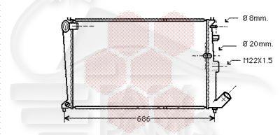 RADIA 2.0 16V A/CLIM →04/95 - 1.9 D/SD A/CLIM - 2.1 TD 610 X 386 X 26 Pour CITROEN XANTIA - CT210 03/93→11/97