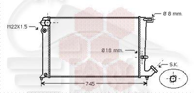 RADIA 1.9 D XUD9A - 1.9 TD BA BAYONET 670 X 358 X 28 Pour CITROEN XSARA - CT230 07/97→08/00