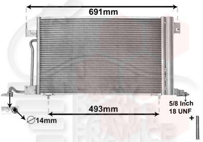 CONDENSEUR 2.0 MOT.XU10J4RS 535 X 343 X 16 Pour CITROEN XSARA - CT231 09/00→