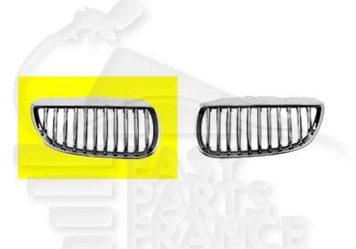 GRILLE DE CALANDRE AVD NOIRE A/CADRE CHROMEE Pour BMW S3 E90 - E91 - BM050 03/05→10/08