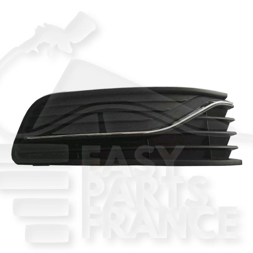 GRILLE DE PC AVD NOIRE AVEC MOULURE CHROMÉE Pour VOLKSWAGEN POLO - VO139 07/14→08/17
