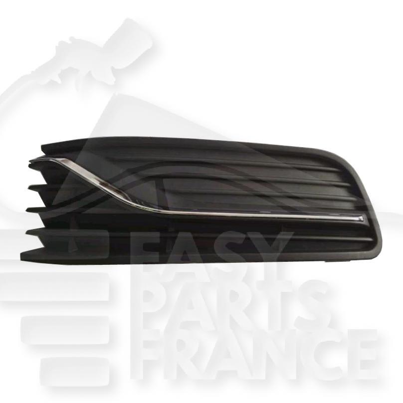 GRILLE DE PC AVG NOIRE AVEC MOULURE CHROMÉE Pour VOLKSWAGEN POLO - VO139 07/14→08/17