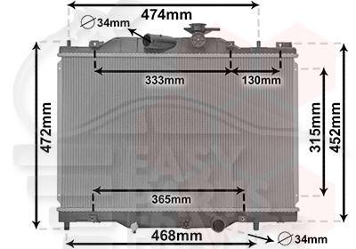 RADIA 2.0I 376 X 575 X 16 Pour MAZDA CX-3 - MZ150 01/15→01/18