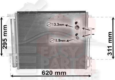 CONDENSEUR 2.0/2.2 CRDI 500 X 426 X 17 Pour HYUNDAI SANTA FE - HY233 10/12→12/15
