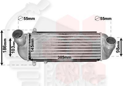 ECHANGEUR 2.0 CRDI 385 X 145 X 90 Pour HYUNDAI SANTA FE - HY235 01/16→09/18