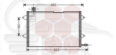 CONDENSEUR pour CABRIO 555 x 355 x 16 Pour VOLKSWAGEN GOLF 4 - VO053 01/98→11/03