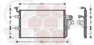 CONDENSEUR ESSENCE - DIESEL 555 x 360 x 16 Pour SEAT IBIZA - SE054 10/99→03/02