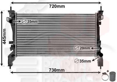 RADIA 1.3 HDI S/CLIM 10 → - 1.4 HDI A/TROU 20 MM 630 X 340 X 23 Pour FIAT QUBO - FT182 01/08→03/16