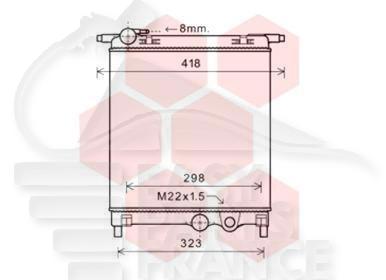 RADIATEUR 1.0 I - 356 X 359 X 18 Pour SKODA CITIGO - SK011 02/17→