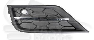 GRILLE DE PC SUP AVD NOIRE A/TROU RADAR A/MOULURE CHROMEE Pour VOLKSWAGEN TIGUAN - VO172 01/16→09/20