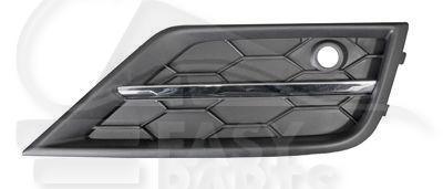 GRILLE DE PC SUP AVG NOIRE A/TROU RADAR A/MOULURE CHROMEE Pour VOLKSWAGEN TIGUAN - VO172 01/16→09/20