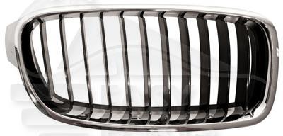 GRILLE DE CALANDRE D CHROMEE-NOIRE-CHROMEE MOD LUXURY LINE Pour BMW S3 F30/F31 - BM070 03/12→07/15