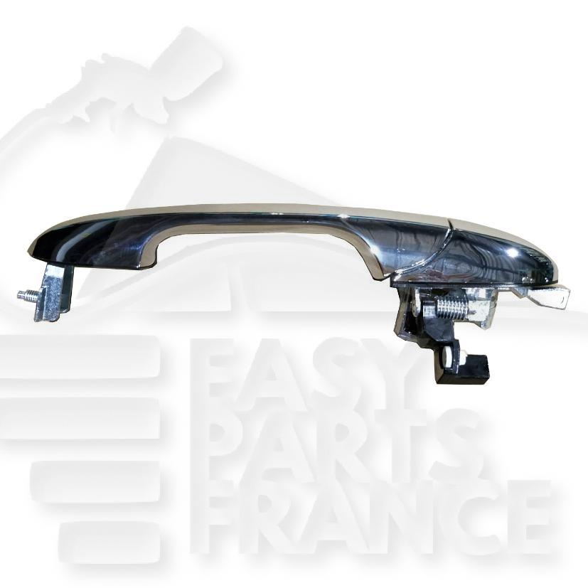 POIGNEE DE PTE AVD CHROMEE S/TROU BARILLET Pour FIAT 500 S - FT014 08/12→06/15