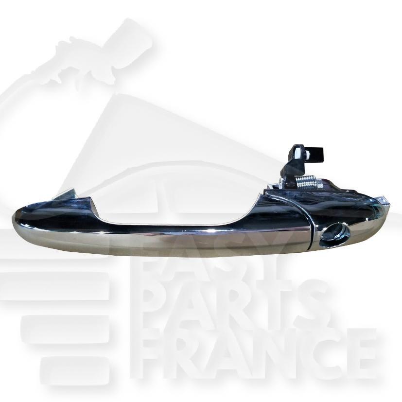 POIGNEE DE PTE AVG CHROMEE A/TROU BARILLET Pour FIAT 500 S - FT014 08/12→06/15
