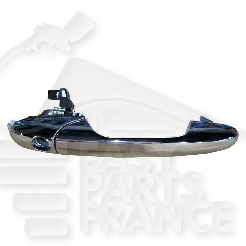 POIGNEE DE PTE AVD CHROMEE A/TROU BARILLET Pour FIAT 500 S - FT014 08/12→06/15