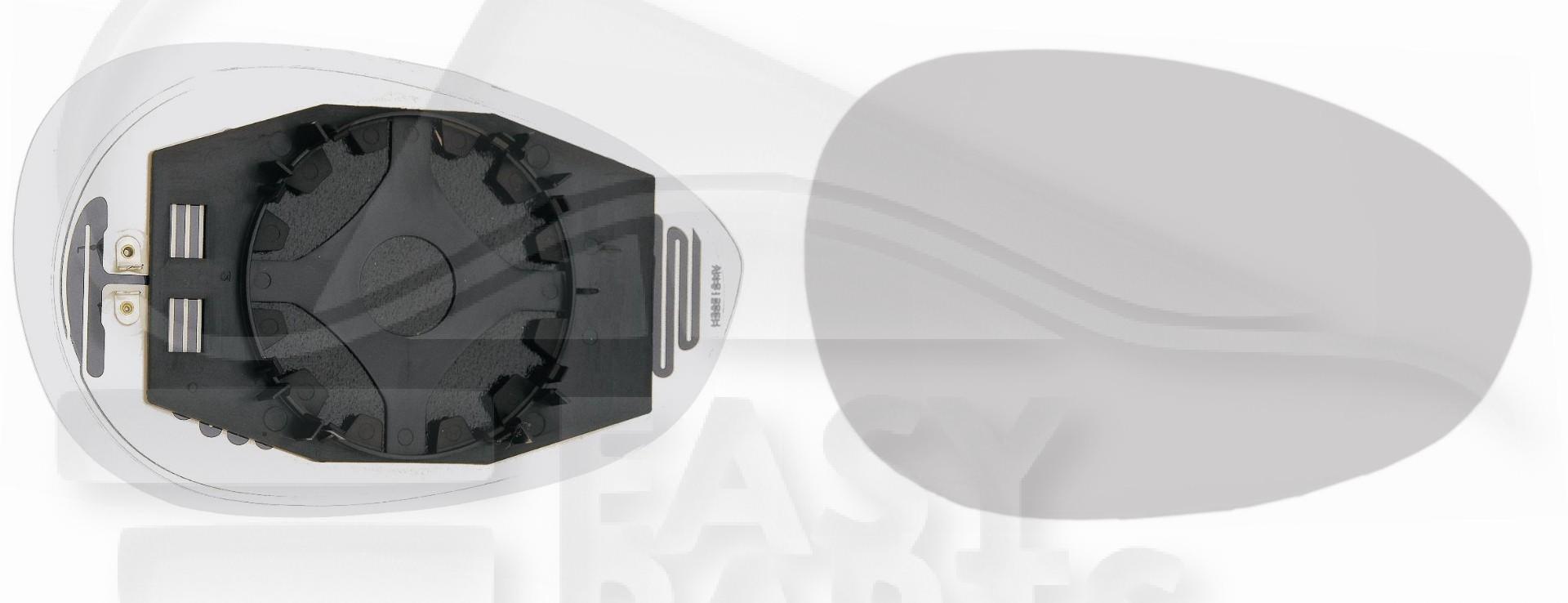 GLACE DE RETRO D CHAUF CONVEX Pour FIAT 500 S - FT014 08/12→06/15