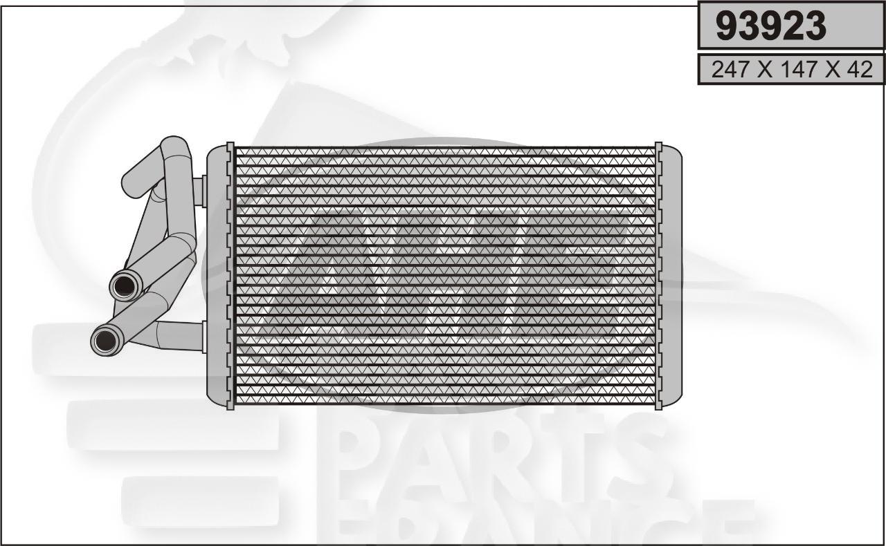 RADIA DE CHAUF TT TYPES 247 x 147 x 42 Pour FORD TRANSIT MK7 - FD194 08/06→02/14