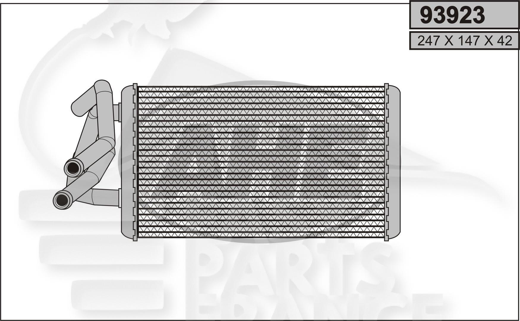 RADIA DE CHAUF TT TYPES 247 x 147 x 42 Pour FORD TRANSIT MK7 - FD194 08/06→02/14