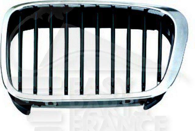 GRILLE DE CALANDRE AVG CHROMEE - NOIRE Pour BMW S3 E46 3 PTES / COUPE - BM042 07/98→01/03