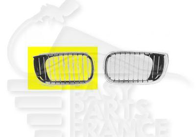 GRILLE DE CALANDRE D CHROMEE - NOIRE Pour BMW S3 E46 4 PTES / BREAK - BM041 09/01→02/05