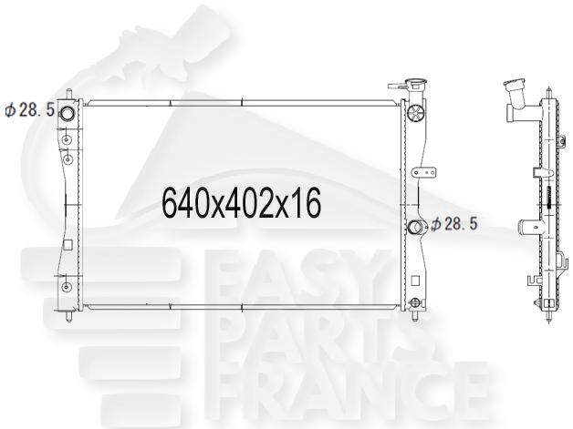 RADIA 1.1/1.3/1.5 ESS +/- CLIM 640 x 400 x 16 Pour SMART FORFOUR - MC013 01/04→02/07