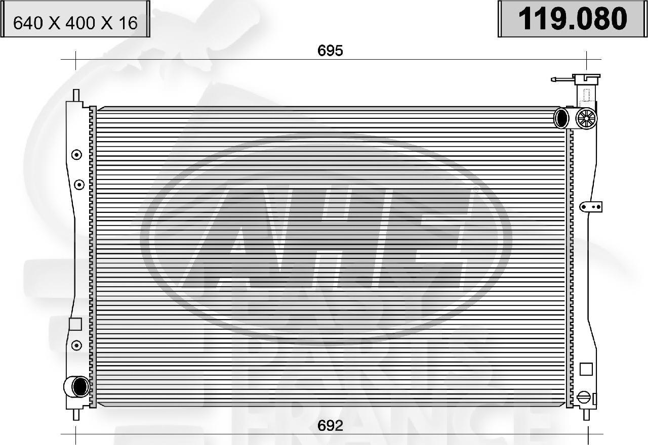 RADIA 1.5 16 V +/- CLIM 640 x 400 x 16 Pour MITSUBISHI COLT - MT035 06/04→12/08