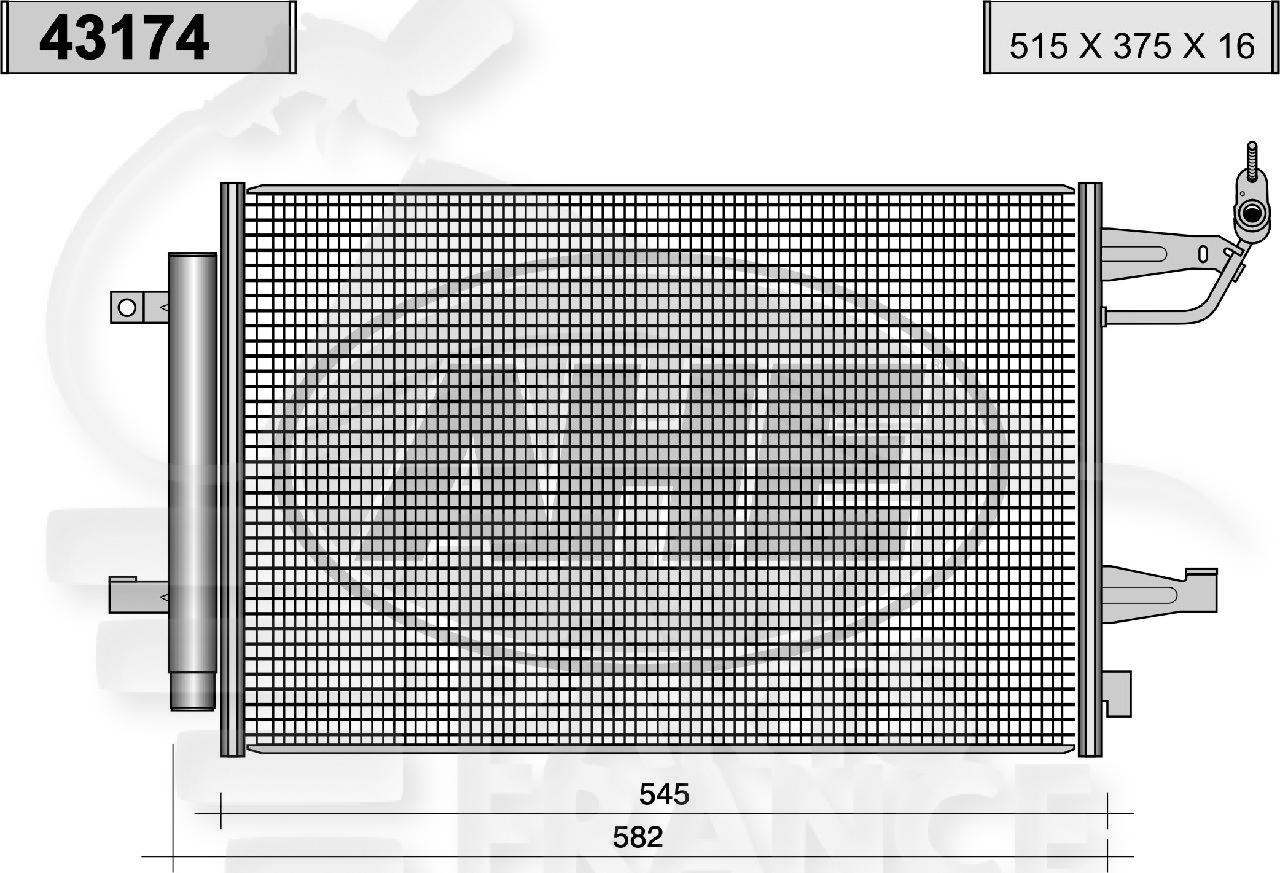 CONDENSEUR TT TYPES 515 x 375 x 16 Pour MITSUBISHI COLT - MT036 01/09→12/12