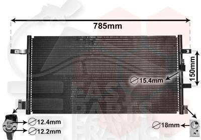 CONDENSEUR S/BOUTEILLE 2.0 TDI - 645 X 344 X 16 Pour AUDI A5 SPORTBACK 8T - AD081A 08/11→03/17