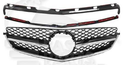 GRILLE DE CALANDRE CHROMEE/NOIRE C-63 LOOK Pour MERCEDES CLASSE C - 204 COUPE - ME073 03/11→05/15