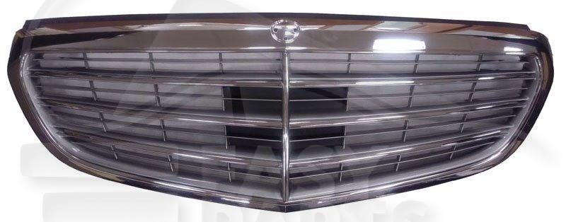 GRILLE DE CALANDRE GRISE A/MOULURE CHROMEE mod EXCLUSIVE Pour MERCEDES CLASSE E - W212 - ME101 05/13→01/16