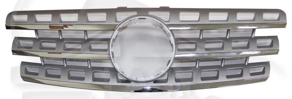 GRILLE DE CALANDRE ARGENT A/MOULURE CHROMEE Pour MERCEDES CLASSE ML - W164 - ME153 10/08→