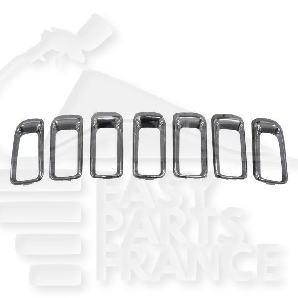 MOULURES CHROMEES DE GRILLE DE CALANDRE 7 PIECES Pour JEEP COMPASS - JE021 04/11→03/17