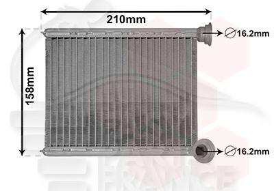 RADIA DE CHAUF TT TYPES 134 X 186 X 22 Pour RENAULT CLIO - RN032 09/12→08/16