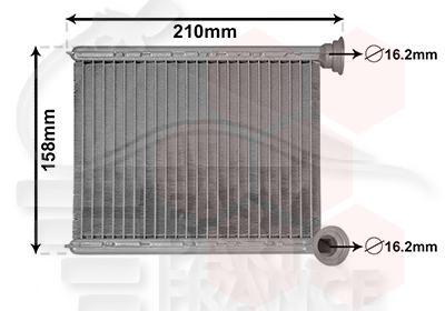 RADIA DE CHAUF TT TYPES 134 X 186 X 22 Pour DACIA LOGAN MCV - DC042 01/13→12/16