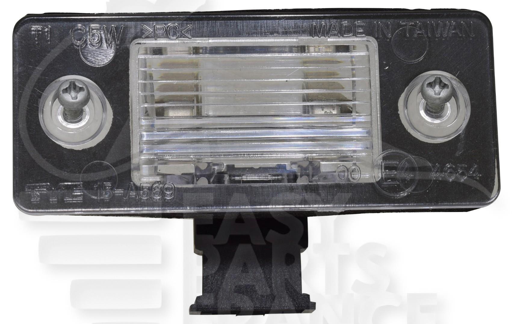 FEU DE PLAQUE AR C5W →05/12 Pour SKODA YETI - SK070 01/10→08/13