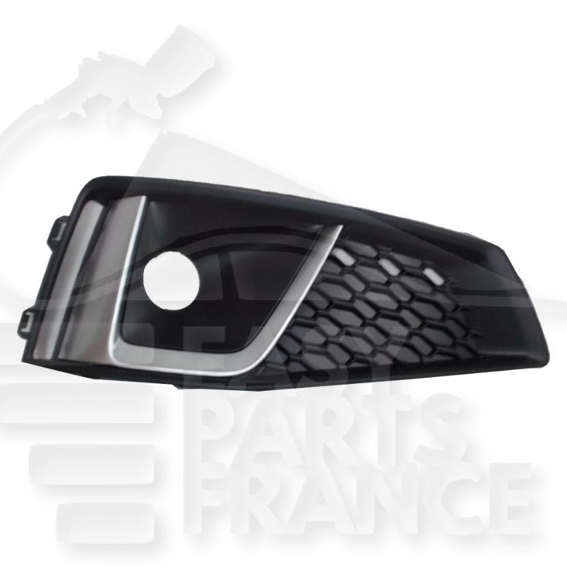 GRILLE DE PC AVD NOIRE A/EMPL AB & MOULURE ARGENT Pour AUDI A4 (B9) S LINE - AD068 07/18→01/20