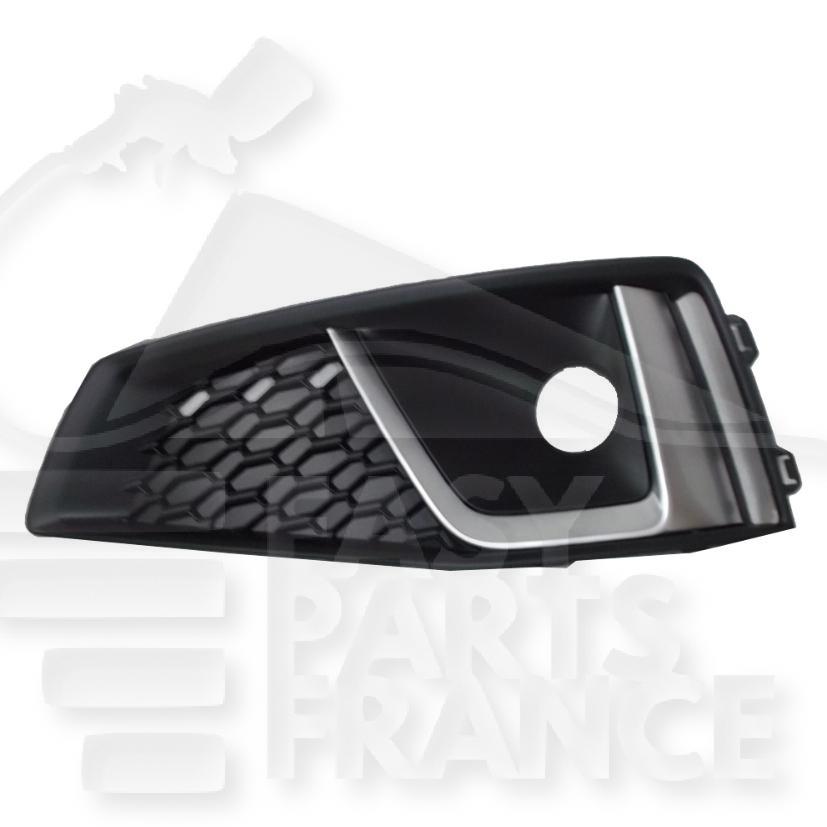 GRILLE DE PC AVG NOIRE A/EMPL AB & MOULURE ARGENT Pour AUDI A4 (B9) S LINE - AD068 07/18→01/20