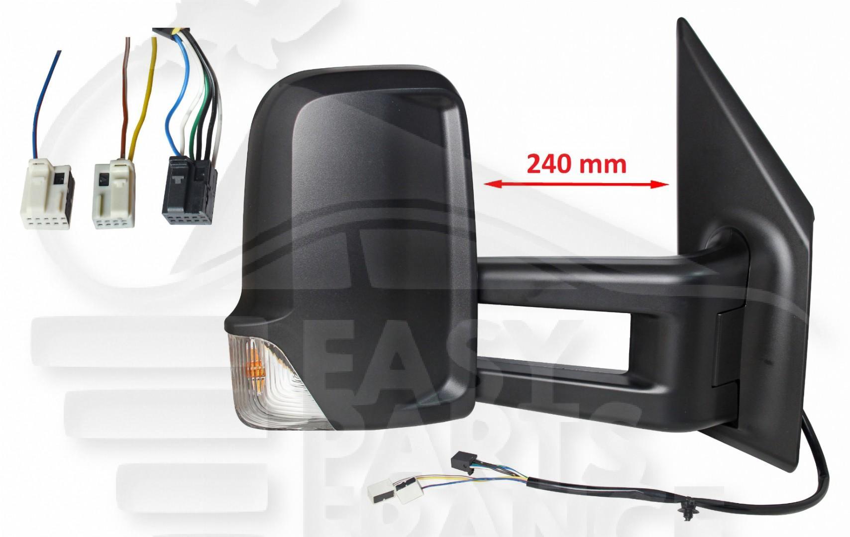 RETRO D ELECT CHAUF NOIR A/FEU BRAS MOYEN LARGEUR 2015 MM → 2300MM PO Pour MERCEDES SPRINTER - ME245 06/18→