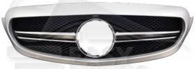 GRILLE DE CALANDRE CADRE GRIS & GILLE NOIRE AVEC MOULURE CHROMÉE sans EMBLÈME mod AMG Pour MERCEDES CLASSE C - W205/S205 AMG/AMG LINE - ME294 01/14→07/18