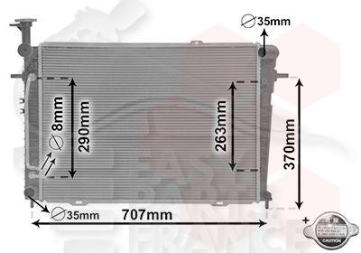 RADIA 2.0 BA 640 X 465 X 23 Pour HYUNDAI TUCSON - HY600 09/04→10/10