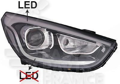 OPT D HIR2 ELECT S/MOTEUR Avec Feu de Position LED (Superieur) Sans Feu de jour LED (Inferieur) Pour HYUNDAI I-X35 - HY151 07/13→