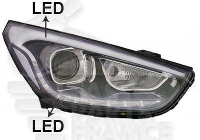 OPT D HIR2 ELECT S/MOTEUR Avec Feu de Position LED (Superieur) Avec Feu de jour LED (Inferieur) Pour HYUNDAI I-X35 - HY151 07/13→