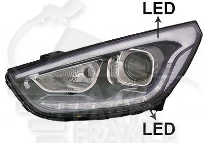 OPT G HIR2 ELECT S/MOTEUR Avec Feu de Position LED (Superieur) Avec Feu de jour LED (Inferieur) Pour HYUNDAI I-X35 - HY151 07/13→